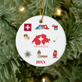 Swiss Souvenir Combo Julgransprydnad Keramik