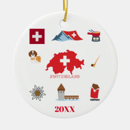 Swiss Souvenir Combo Julgransprydnad Keramik