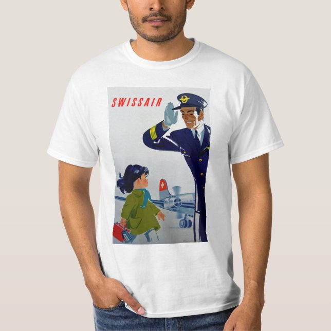 Swissair Lille Flicka Tee Shirt (Framsida)