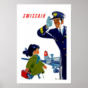 Swissair liten flicka poster