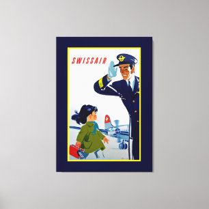 Swissair Little Girl Canvastryck