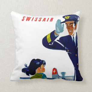 Swissair Little Girl Kudde