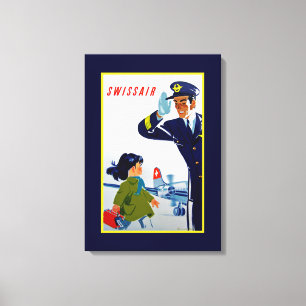 Swissair Little Girl - M Canvastryck