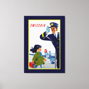 Swissair Little Girl - XL Canvastryck