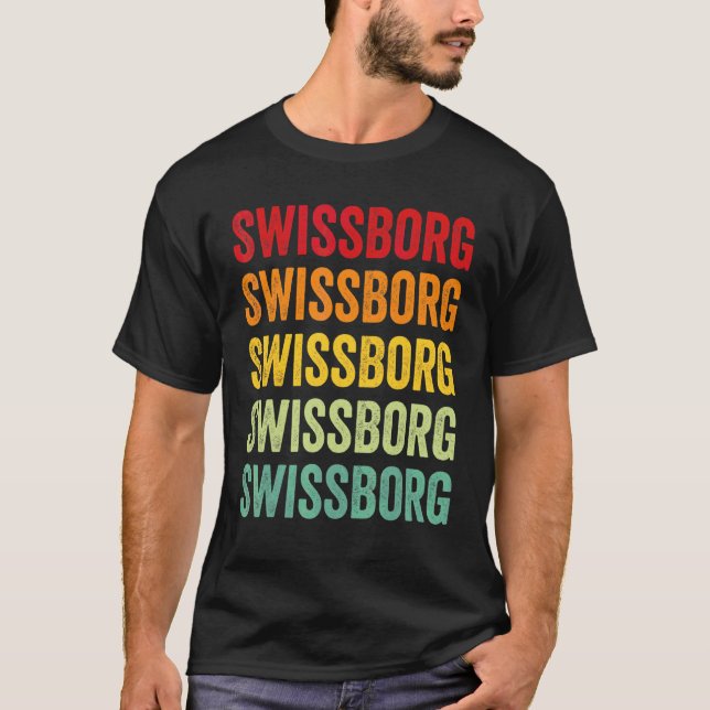 Swissborg Crypto Regnbåge Text Design T Shirt (Framsida)