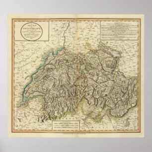 Swisserland - Schweitz kartbokkarta Poster
