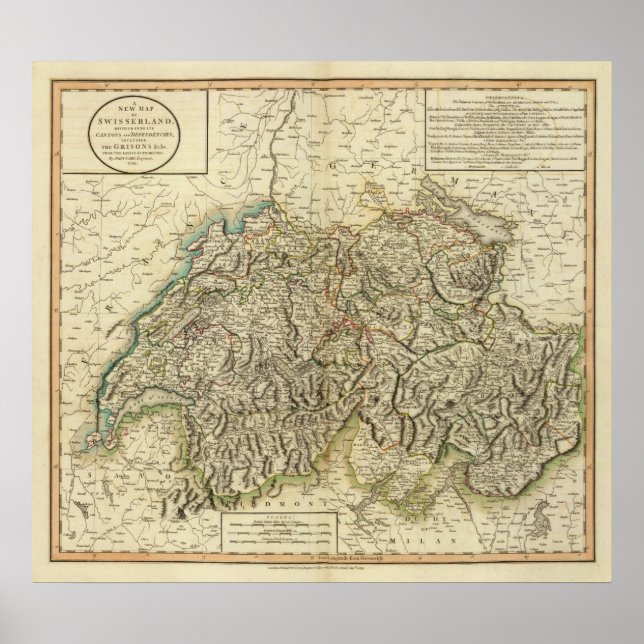 Swisserland - Schweiz Atlas Karta Poster (Framsidan)