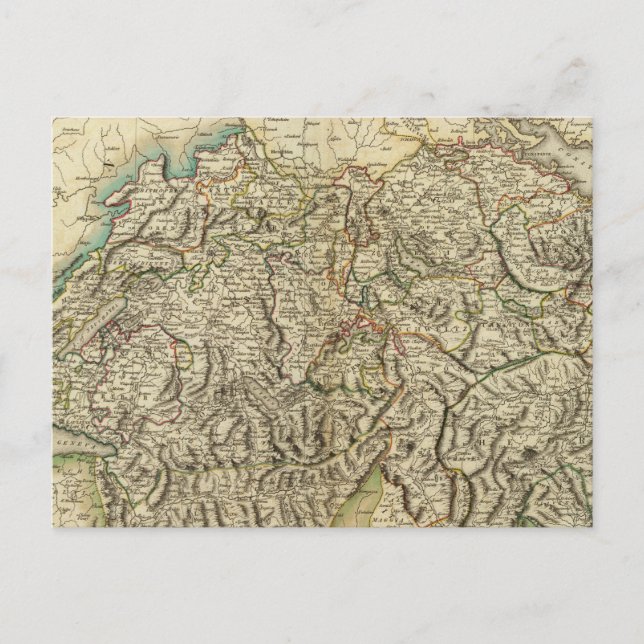 Swisserland - Schweiz Atlas Karta Vykort (Framsida)
