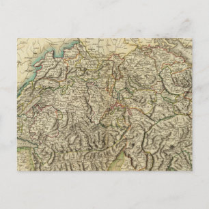 Swisserland - Schweiz Atlas Karta Vykort
