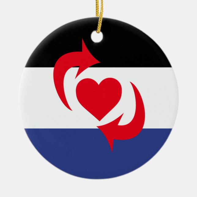 Switch Pride Flagga Julgransprydnad Keramik (Framsidan)