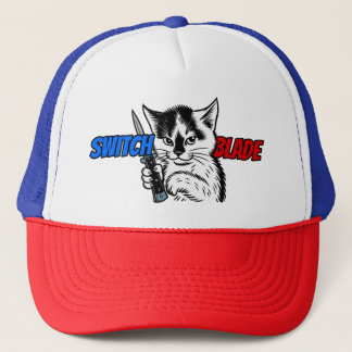 Switchblade Cat Trucker Hat by Phil Elmore Keps