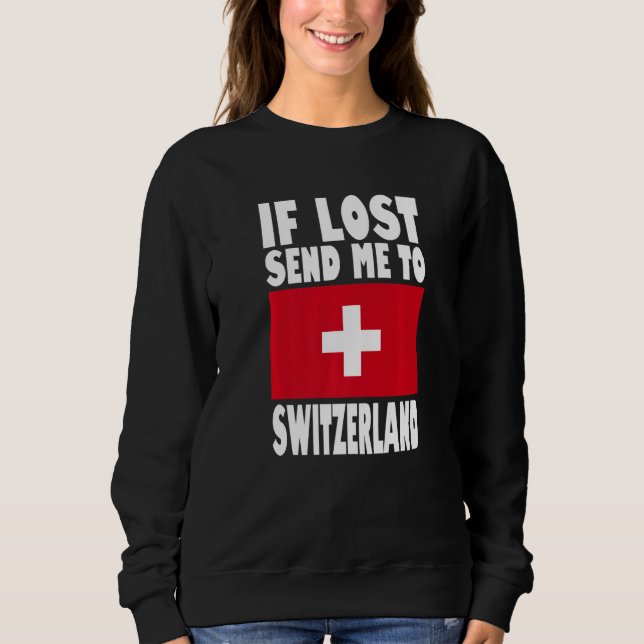 Switzerland Flag Design  If lost send me to Switze T Shirt (Framsida)
