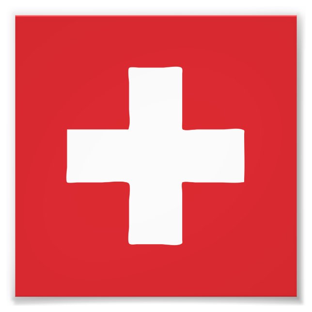 Switzerland Flag Emblem Fototryck (Framsidan)