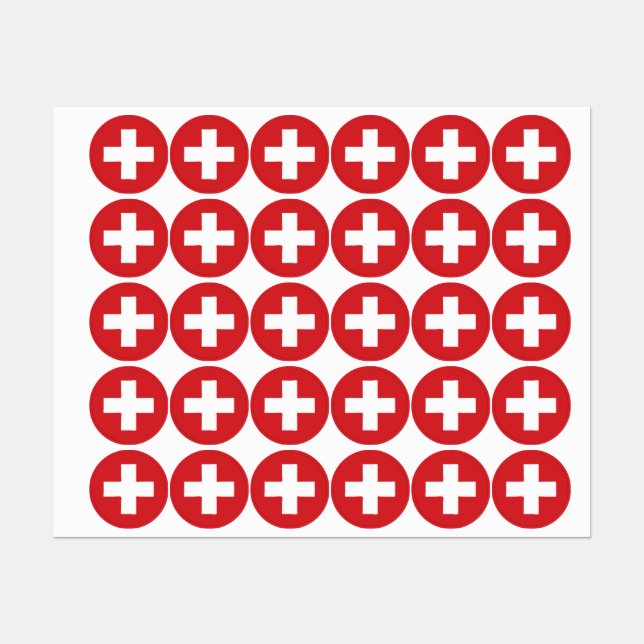 Switzerland Flag Emblem Klistermärke (Ark)