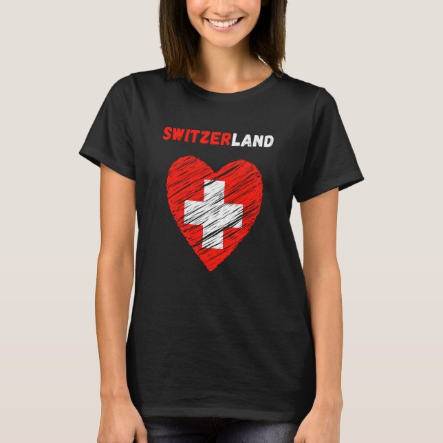 Switzerland Flag Holiday Switzerland Heart Swiss F T Shirt (Framsida)