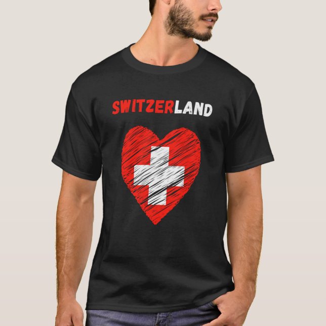 Switzerland Flag Holiday Switzerland Heart Swiss F T Shirt (Framsida)