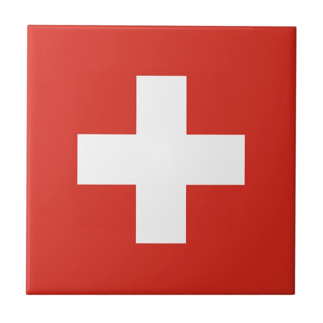 Switzerland Flag Kakelplatta (Framsidan)