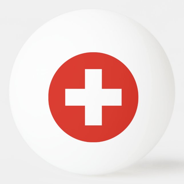 Switzerland Flag Pingisboll (Framsidan)