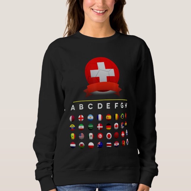 Switzerland Flag Soccer Football  Flag 32 Soccer T Shirt (Framsida)