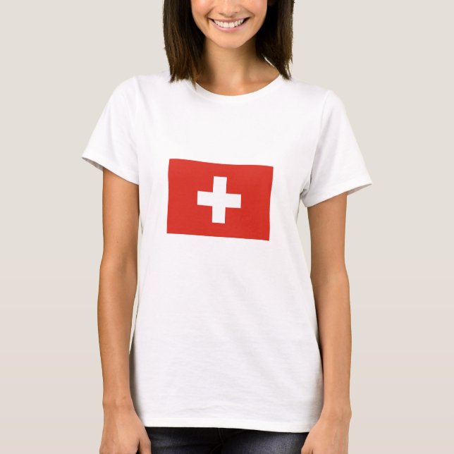 Switzerland Flag T Shirt (Framsida)