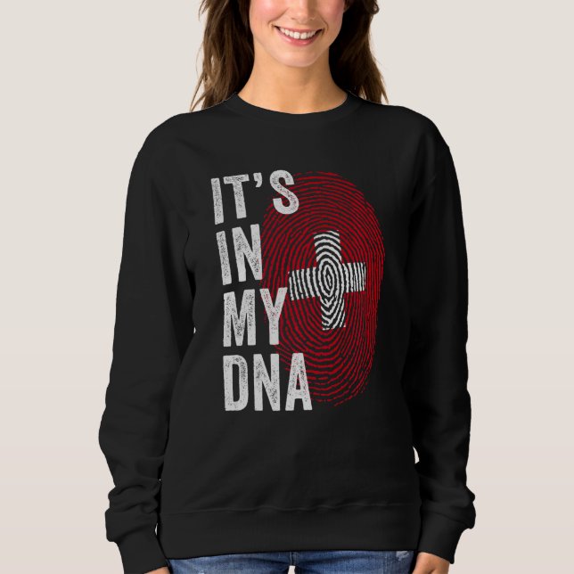 Switzerland It's In My DNA Cute Swiss Fingerprint  T Shirt (Framsida)
