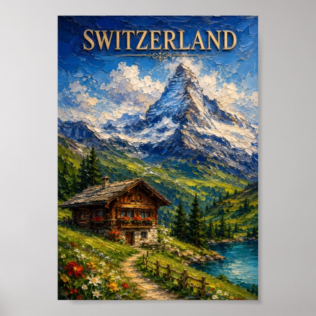 Switzerland: Majestic Matterhorn Mountain Art Souv Poster (Framsidan)