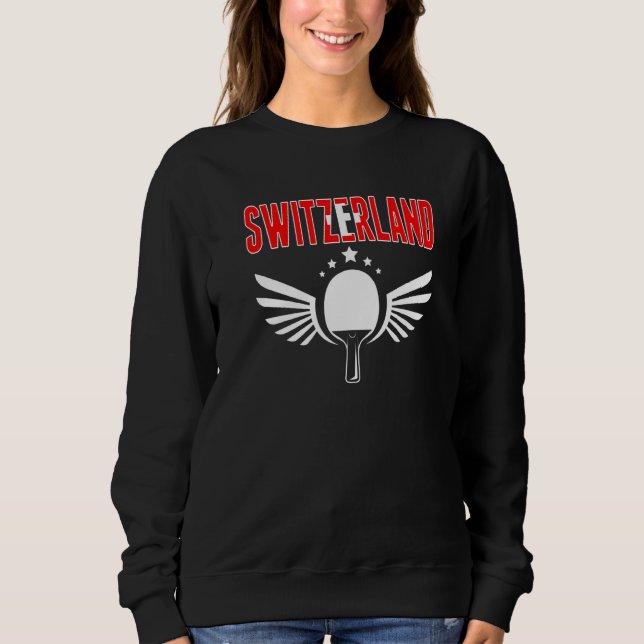 Switzerland Ping Pong   Swiss Table Tennis Support T Shirt (Framsida)