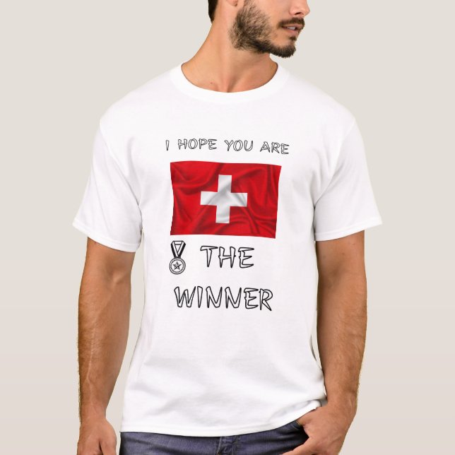 Switzerland-Pride-Swiss-Flag-Gold-aMedal  T Shirt (Framsida)