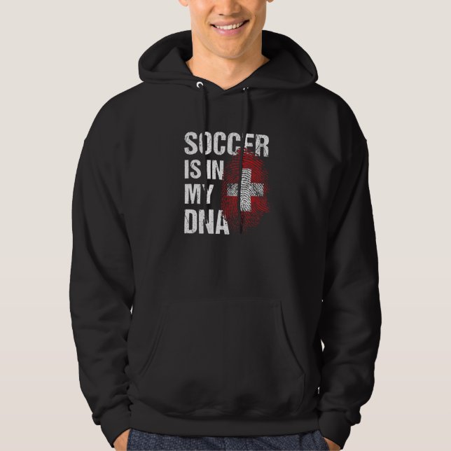 Switzerland Soccer Swiss Football Suisse Futbol 1 Hoodie (Framsida)