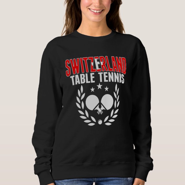 Switzerland Table Tennis   Swiss Ping Pong Support T Shirt (Framsida)