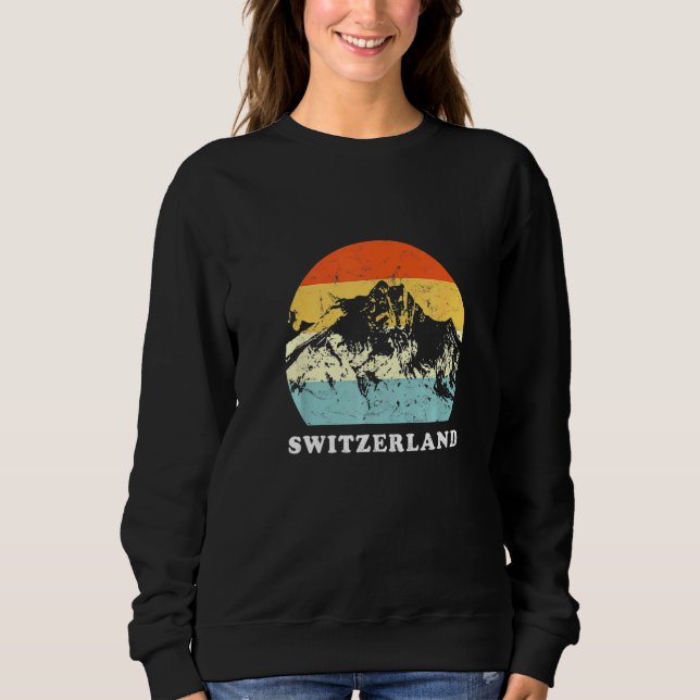 Switzerland Vintage Mountain  Vacation T Shirt (Framsida)