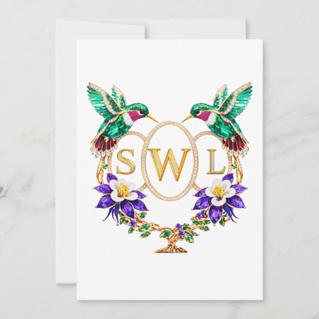 SWL Hummingbird Bröllop Anpassade brev Inbjudningar (Framsida)