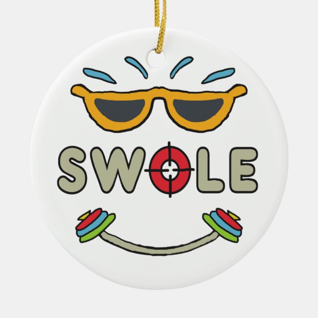 Swole Bodybuilding Julgransprydnad Keramik (Framsidan)