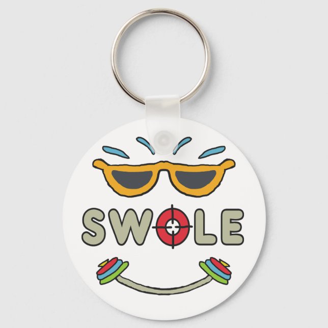 Swole Bodybuilding Nyckelring (Framsida)