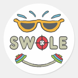 Swole Bodybuilding Runt Klistermärke