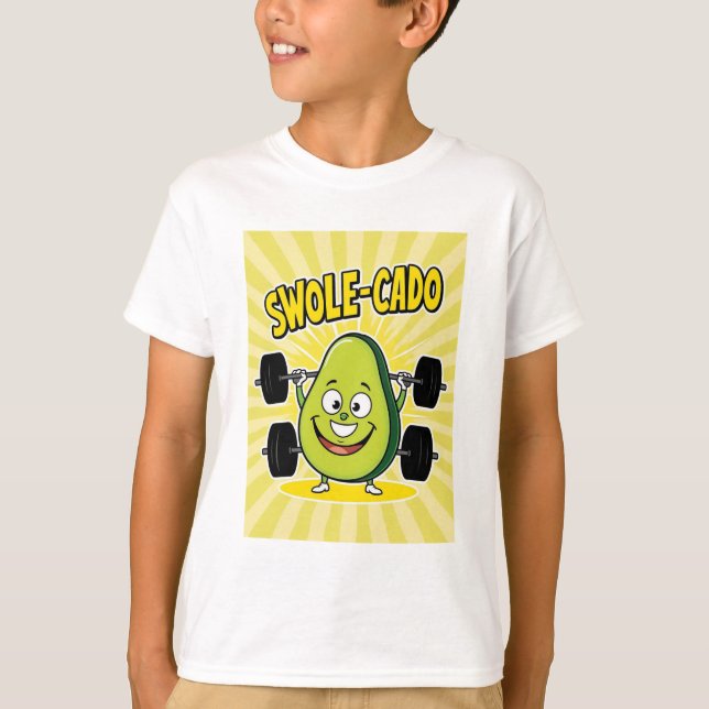 Swole-cado - Funny Avocado Kids' T-Shirt (Framsida)