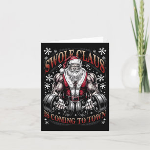 Swole Claus kommer till jultomten. Kort