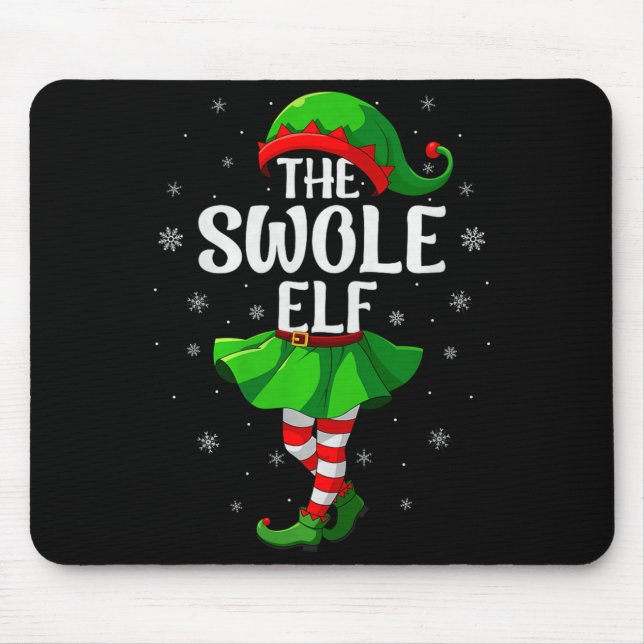Swole Elf Christmas Girls Women Elf Squad Xmas Fam Musmatta (Framsidan)