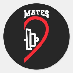 Swole Mates Cute Workout Matching Par Valentin Runt Klistermärke