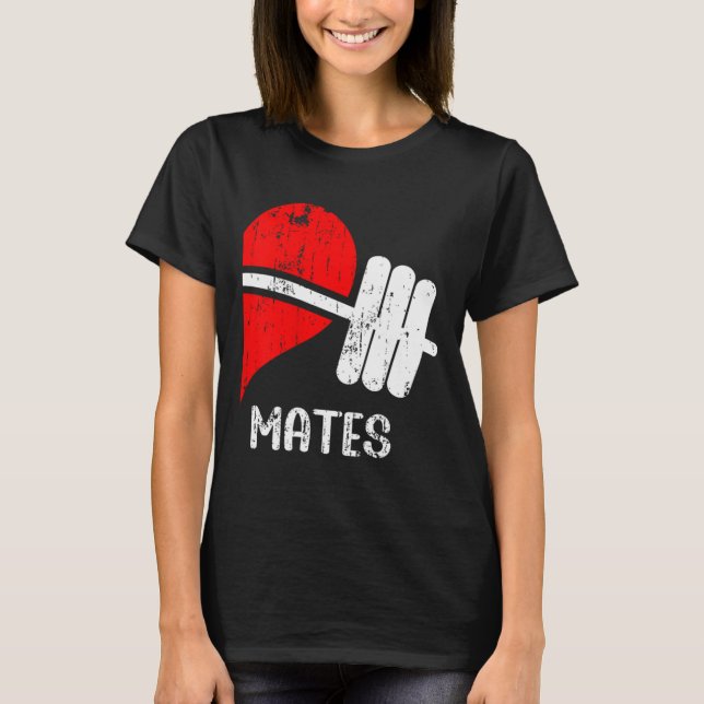 Swole Mates Par Matching Gym Funny Tee Weightl (Framsida)