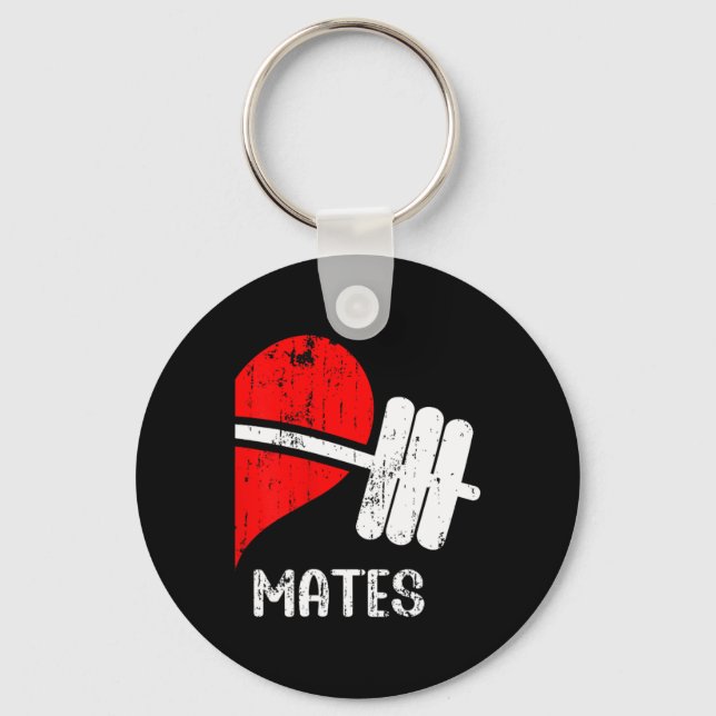 Swole Mates Par Matching Gym Funny Tee Weightl Nyckelring (Framsida)