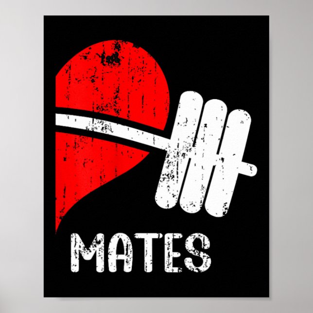 Swole Mates Par Matching Gym Funny Tee Weightl Poster (Framsidan)
