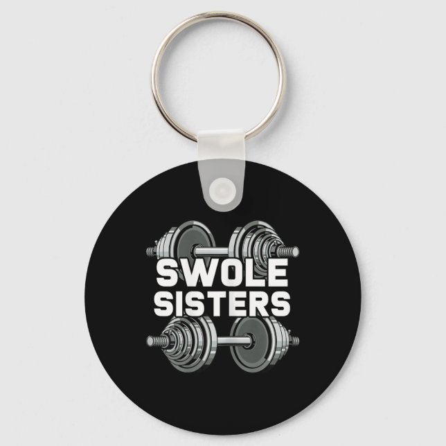 Swole Sisters PowerlyftGym Workout Swole Gainz Nyckelring (Framsida)