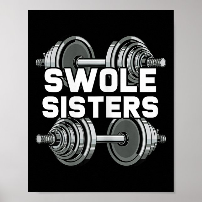 Swole Sisters PowerlyftGym Workout Swole Gainz Poster (Framsidan)