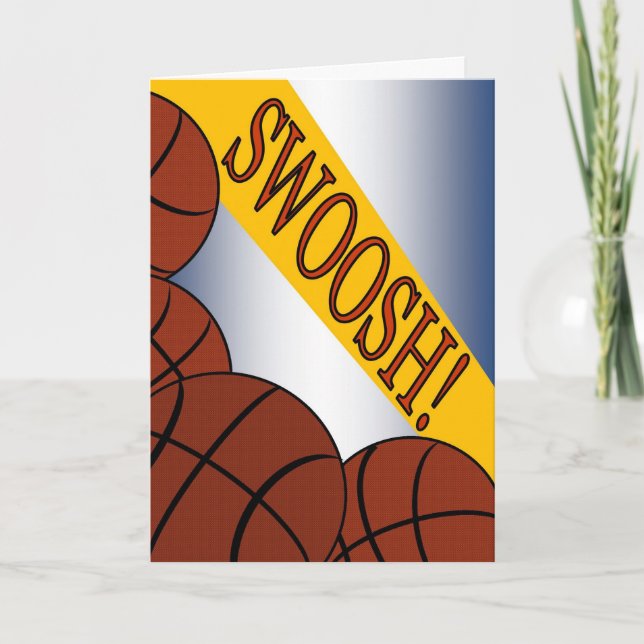 Swoosh! Gratulerar basketframgång Kort (Framsida)