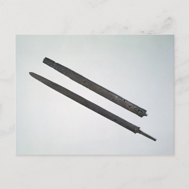 Sword and sheath från La Tene i Schweiz Vykort (Framsida)