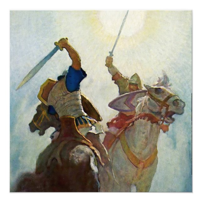 "Sword Battle was Fierce" av NC Wyeth Fototryck (Framsidan)