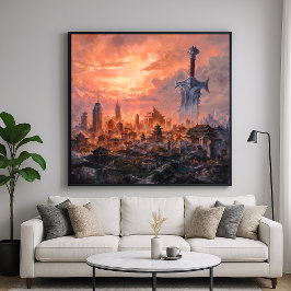 Sword City - Mystical Fantasy Art Design Poster