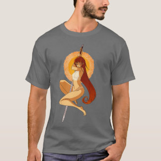 Sword Girl Fire T Shirt