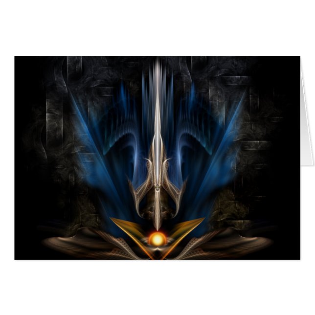 Sword of Light Fractal Art Hälsningskort (Framsidan Horizontal)
